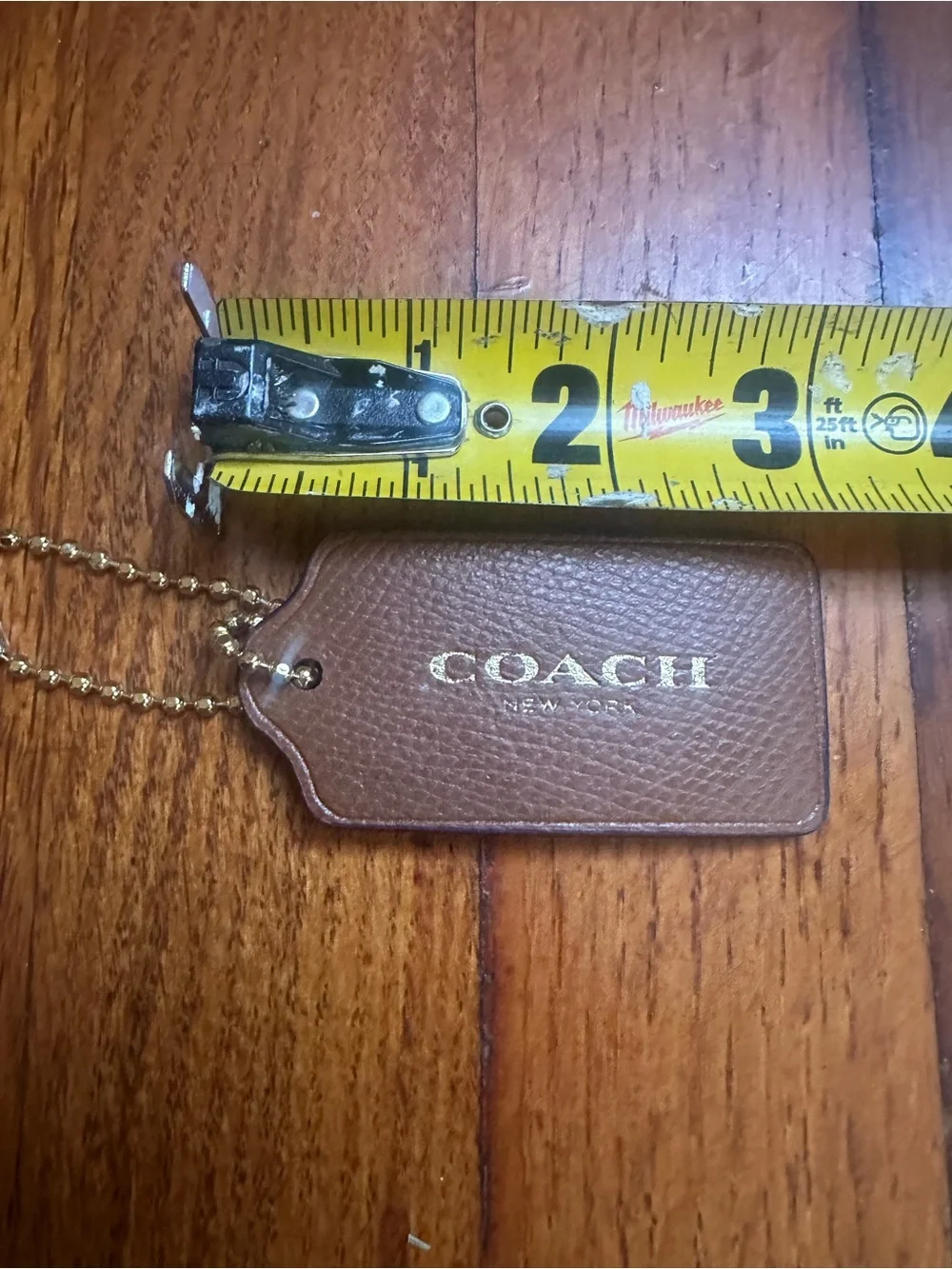 COACH Large Caramel Brown Leather Replacement Purse Handbag Hang Tag Charm